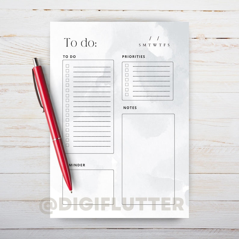 To Do List Printable, Daily Task Planner, Productivity Tracker, Minimalist To Do Template, Digital To Do List, Daily Checklist