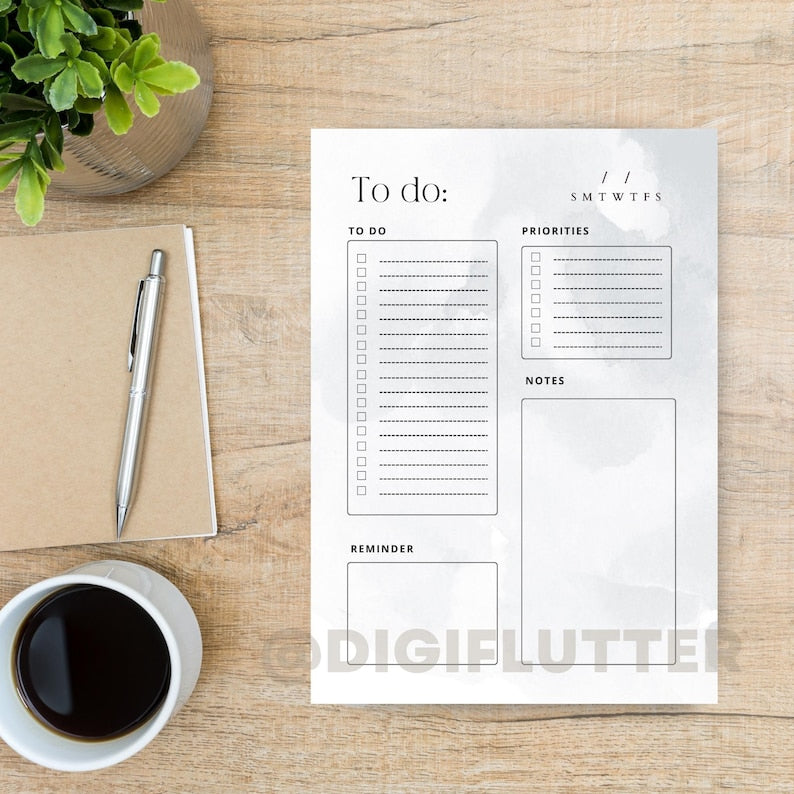 To Do List Printable, Daily Task Planner, Productivity Tracker, Minimalist To Do Template, Digital To Do List, Daily Checklist