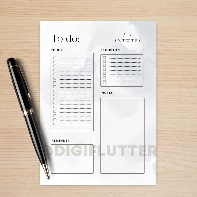 To Do List Printable, Daily Task Planner, Productivity Tracker, Minimalist To Do Template, Digital To Do List, Daily Checklist