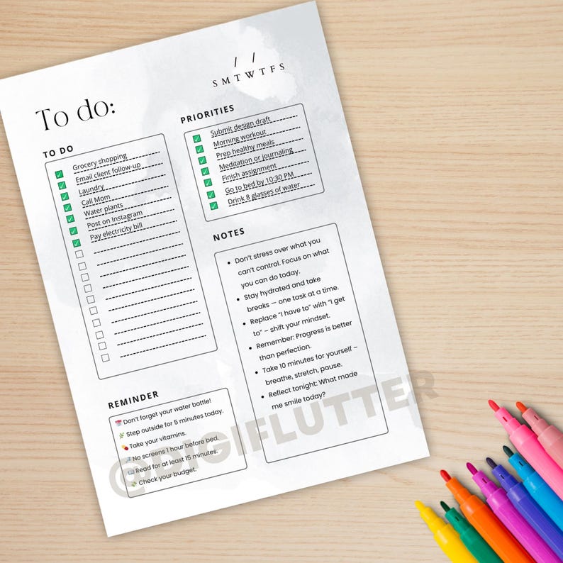 To Do List Printable, Daily Task Planner, Productivity Tracker, Minimalist To Do Template, Digital To Do List, Daily Checklist