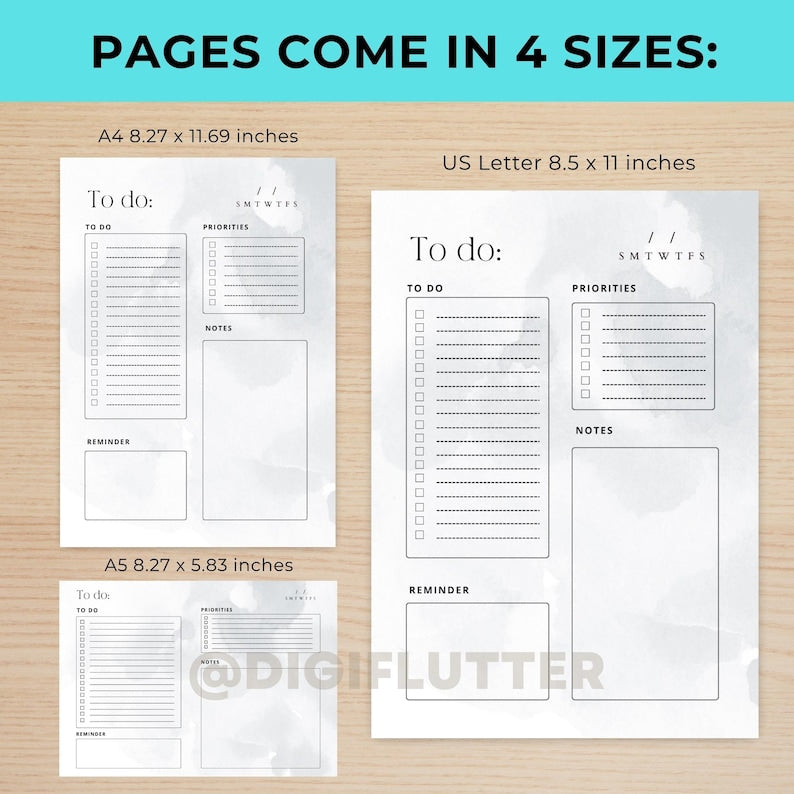 To Do List Printable, Daily Task Planner, Productivity Tracker, Minimalist To Do Template, Digital To Do List, Daily Checklist