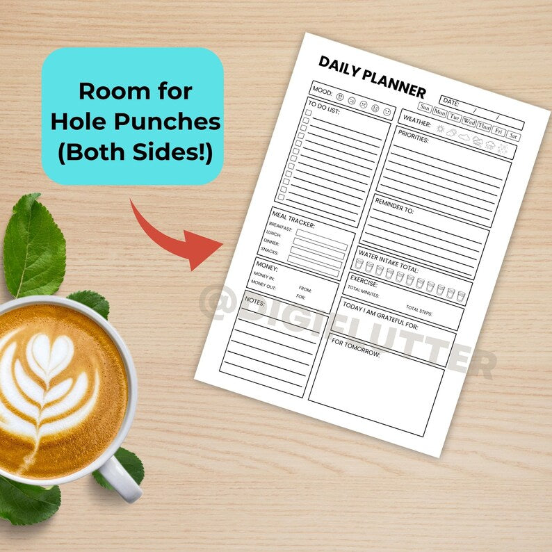 ADHD Daily Planner Printable | Hourly Schedule Organizer | Digital Download | Printable ADHD Planner | Instant Download Planner Page