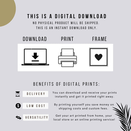 Set of 3 Printable Wall Art | Boho Abstract Palm Leaf Poster | Tropical Digital Prints | Neutral Home Decor | Bonus Free Phone Cover Design