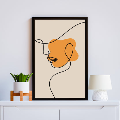Set of 3 Abstract Line Art Prints | Minimalist Face Wall Art | One Line Drawing Printable | Modern Digital Download for Living Room Decor
