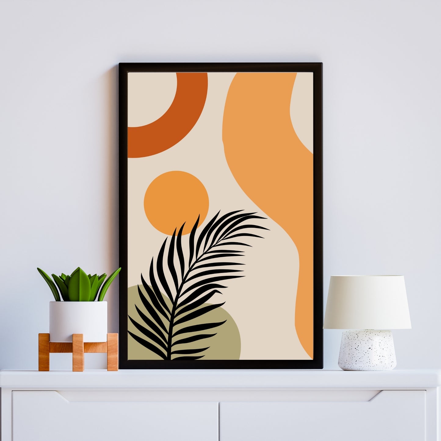 Set of 3 Printable Wall Art | Boho Abstract Palm Leaf Poster | Tropical Digital Prints | Neutral Home Decor | Bonus Free Phone Cover Design