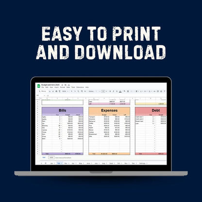 Monthly Budget Planner | Digital Excel & Google Sheets Budget Template | Personal Finance Tracker | Instant Download | Bill Tracker