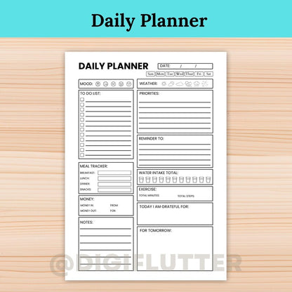 ADHD Daily Planner Printable | Hourly Schedule Organizer | Digital Download | Printable ADHD Planner | Instant Download Planner Page