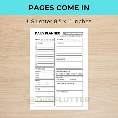 ADHD Daily Planner Printable | Hourly Schedule Organizer | Digital Download | Printable ADHD Planner | Instant Download Planner Page