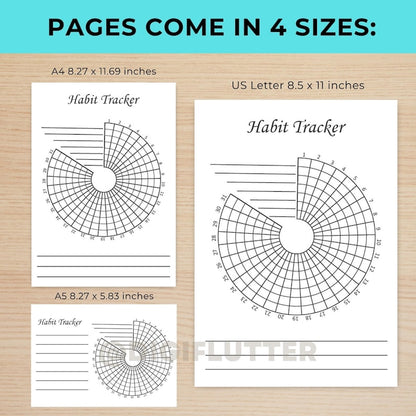 Habit Tracker | Printable Monthly Journal Page | Goal & Fitness Tracker | Health and Wellness Planner Insert | Monthly Planner Printable