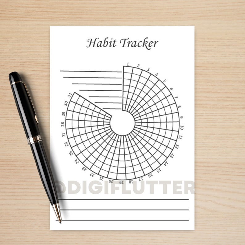 Habit Tracker | Printable Monthly Journal Page | Goal & Fitness Tracker | Health and Wellness Planner Insert | Monthly Planner Printable