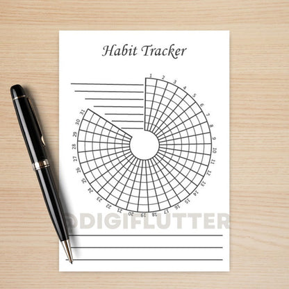 Habit Tracker | Printable Monthly Journal Page | Goal & Fitness Tracker | Health and Wellness Planner Insert | Monthly Planner Printable