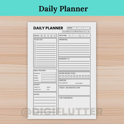 ADHD Daily Planner Printable | Hourly Schedule Organizer | Digital Download | Printable ADHD Planner | Instant Download Planner Page